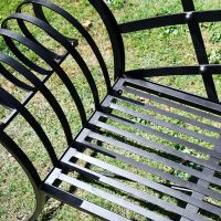 Metal Slats on the Seat of the Bench