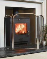 “Hemlyn” Polished Nickel Fire Guard in Situ