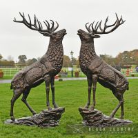 "Highland Prince" Stag on Rock Sculpture