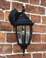 Traditional Black "Clear Skies" Aluminium Victorian Top Fix Wall Lantern