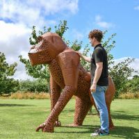 “Lord Greystoke” Stunning Silverback Gorilla Sculpture - Rustic in Situ