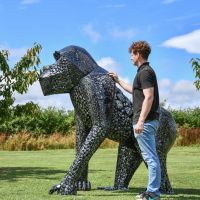 Scale Shot of “Lord Greystoke” Stunning Silverback Gorilla Sculpture
