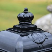 Close-Up of Arched Lid in Black