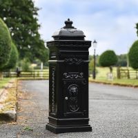“Raventree” Black Camden Free Standing Post Box in Situ