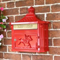 “Scorched Cranberry” Red Huntingdon Wall Mounted Post Box in Situ