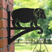 Steel Standing Hippo Hanging Basket Bracket in Situ