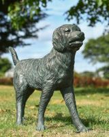 "Sunny" the Verdigris Retriever Dog Sculpture
