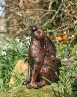 Rabbit Cast Aluminium Garden Sculpture Side On