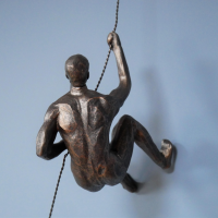 View of the Back of the Abseiling Man