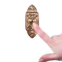 "Adie Amus" Polished Brass Antique Gothic Bell Push 