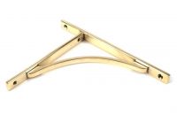 Close-Up of Aged Brass "Appleton" Traditional Arched Shelf Bracket - 260mm x 200mm