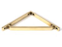 Close-Up of Aged Brass "Emmanuel" Modern Shelf Bracket - 150mm x 150mm