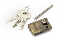 Aged Brass 5-Pin Single Cylinder & Keys