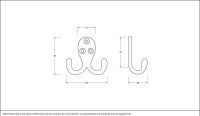 Aged Brass Double Pronged Coat Hook Dimensions
