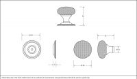 Aged Brass Hammered Mushroom Cabinet Knob - 38mm Dimensions