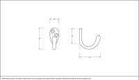 Satin Chrome Single Pronged Coat Hook Dimensions