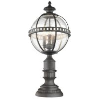 Aged Bronze "Classical" Victorian Spherical Three Bulb Pedestal Light - 70cm