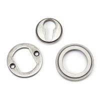 Aged Pewter Art Deco Circular Euro Escutcheon Parts