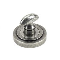 Aged Pewter Concealed Thumbturn Set with Art Deco Cover Close Up