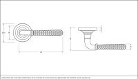 Aged Pewter Hammered Unsprung Lever Door Handle on Art Deco Rose Dimensions