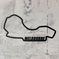 Albert Park Grand Prix Circuit Wall Art on a Rustic Grey Wall