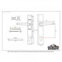 "Alessano" Pewter Farmhouse Slim Sprung Espagnolette Lock Set 