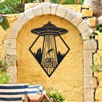 "Get in Loser" Alien Wall Art on a Yellow Brick Wall
