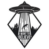"I Want to Believe" Alien Wall Art in a Black Finish