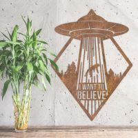 "I Want to Believe" Alien Wall Art in Situ