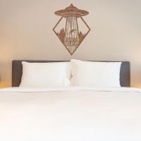 "I Want to Believe"Alien Wall Art in Situ in the Bedroom