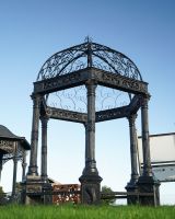 Top view of beautiful ornate gazebo 
