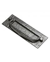 Iron Front Door Letter Plate in an Antique Black Finish 