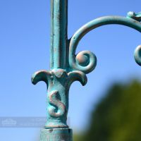 Antique Blue Cast Iron Lamp Post Gothic Bracketry