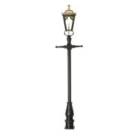 Antique Brass Gothic Lamp Post & Lantern Set 2.3m
