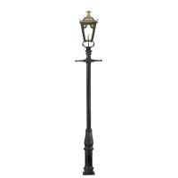 Antique Brass Gothic Lamp Post & Lantern Set 3.7m 