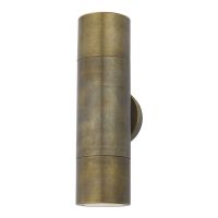 Outdoor Cylinder Wall Light in Antique Brass