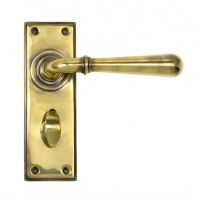 "Emerson" Antique Brass Sprung Lever Door Handles With Bathroom Lock