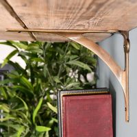 Side View of the Antique Brass Stylish Architectural Shelf Bracket