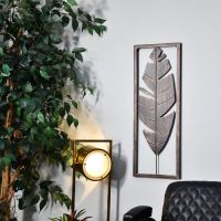Feather Wall Art in Frame in a an Antique Bronze Finish
