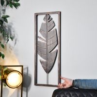 Antique Bronze Feather Wall Art in Frame to Scale