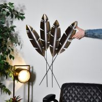 Antique Bronze Feathers Wall Art to Scale