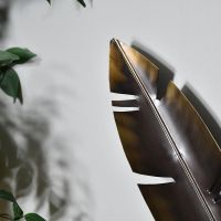 Close-up of the Antique Bronze Feathers Wall Art