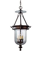 "Wresthill Hall" Antique Bronze Glass Dome Candle Ceiling Light