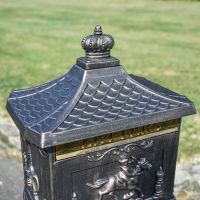 "Roof Style" Lid on the Antique Bronze Huntingdon Post Box