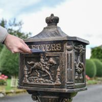 Letter Flap in Use on Antique Bronze "Huntingdon" Victorian Post Box