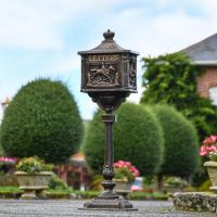 Antique Bronze "Huntingdon" Victorian Post Box with Stand