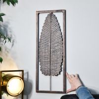 Antique Bronze Leaf Wall Art in Frame in Frame to Scale