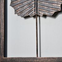 Close-up of the Antique Bronze Leaf Wall Art in Frame in Frame