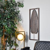 Antique Bronze Leaf Wall Art in Frame in a Modern Setting