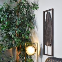Side View of the Antique Bronze Leaf Wall Art in Frame in Frame
